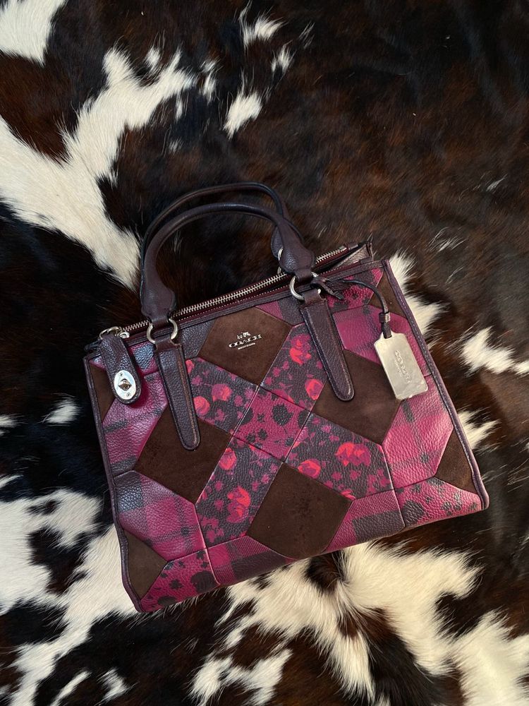 Authentic Coach Patchwork Floral Satchel Bag
