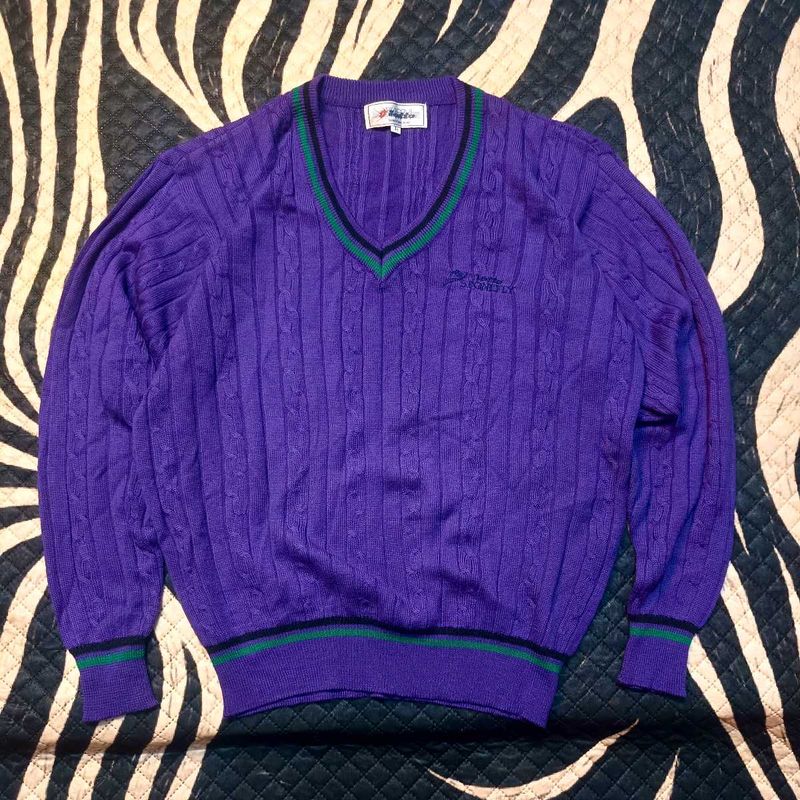 Vintage Purple Cable Knit Sweater