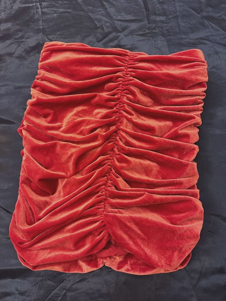 Velvet Ruched Mini Skirt from ZARA (NEVER WORN)