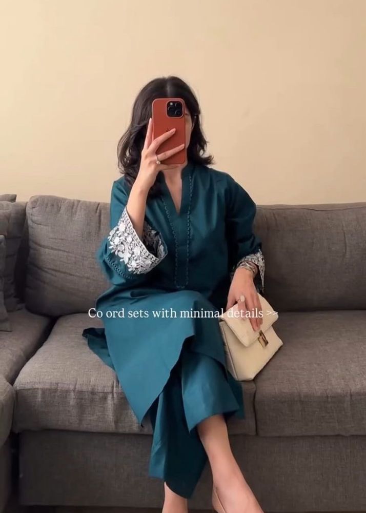 Teal Ethnic Co-ord Set