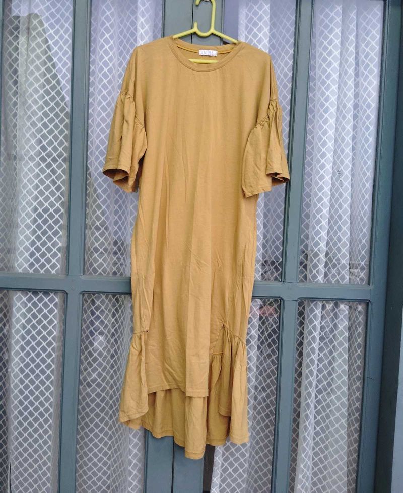 Mustard Yellow Ruffle Dress