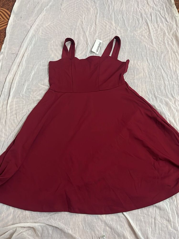 Elegant Maroon A-Line Dress