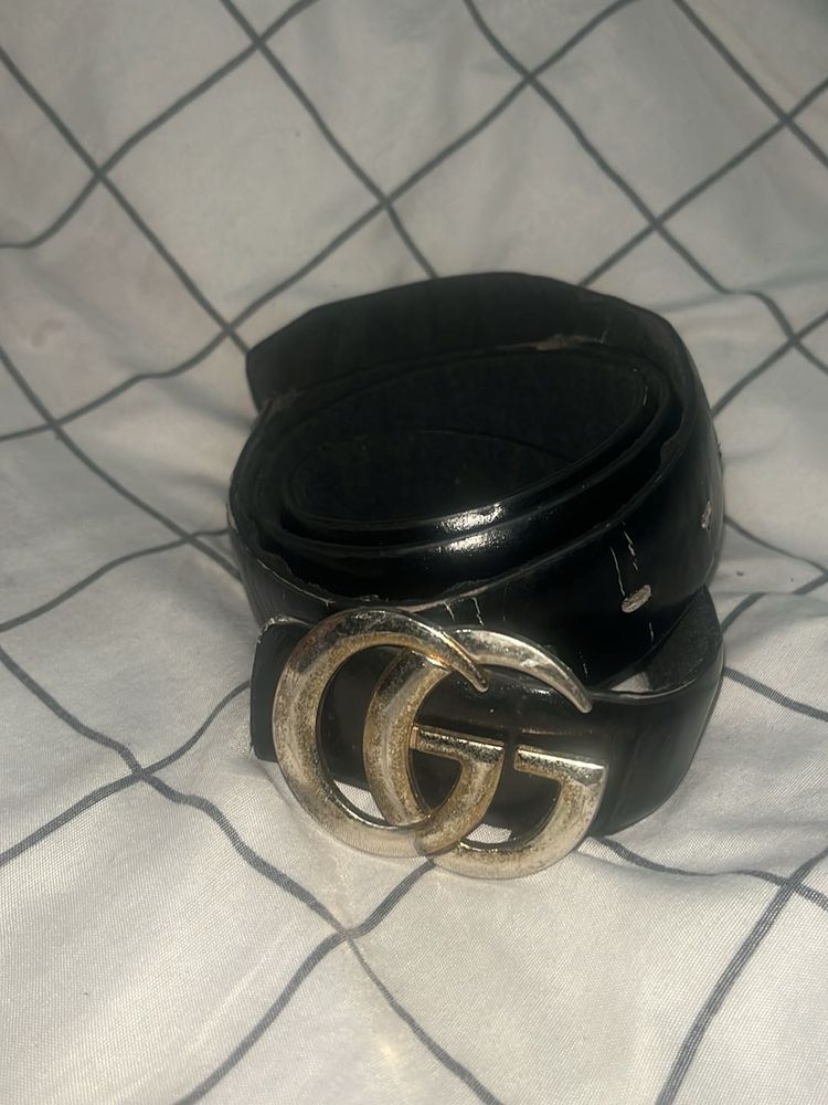 Gucci Black Leather Belt