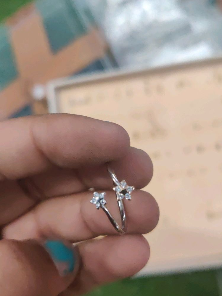 Dual Tone Silver Toe Ring