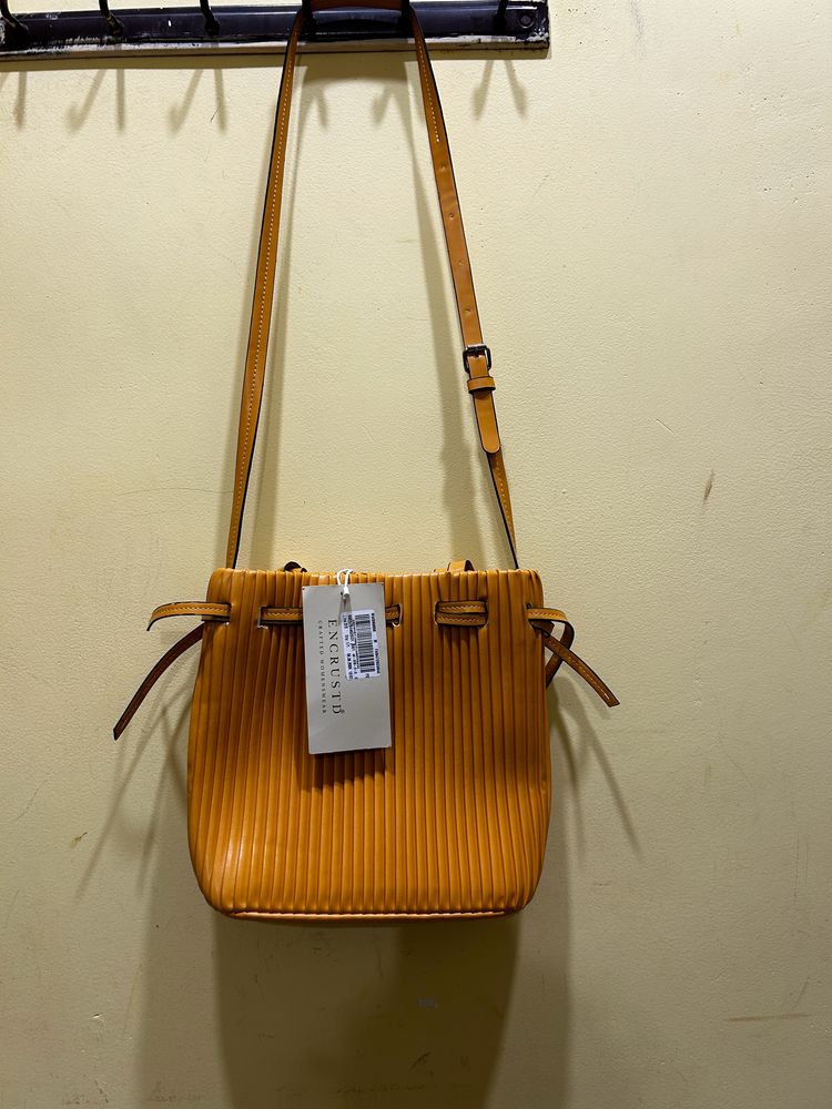 Stylish Mustard Yellow Bucket Bag
