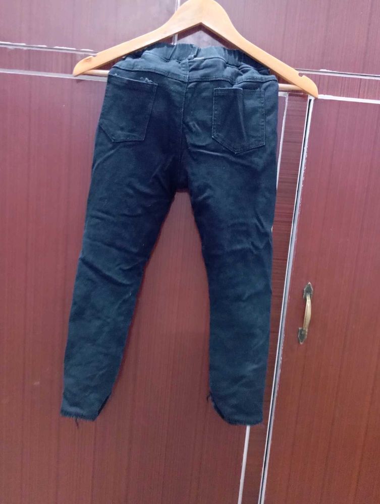Black Denim Jeans,fully warm, velvet inside part
