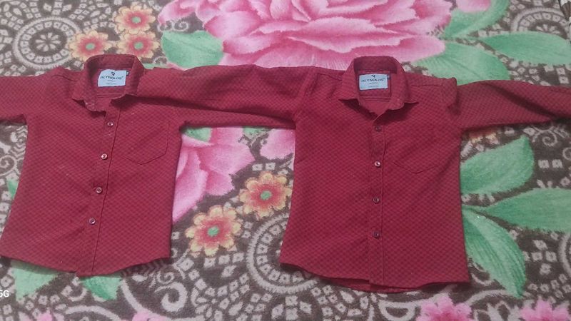 Maroon Checkered Casual Shirt