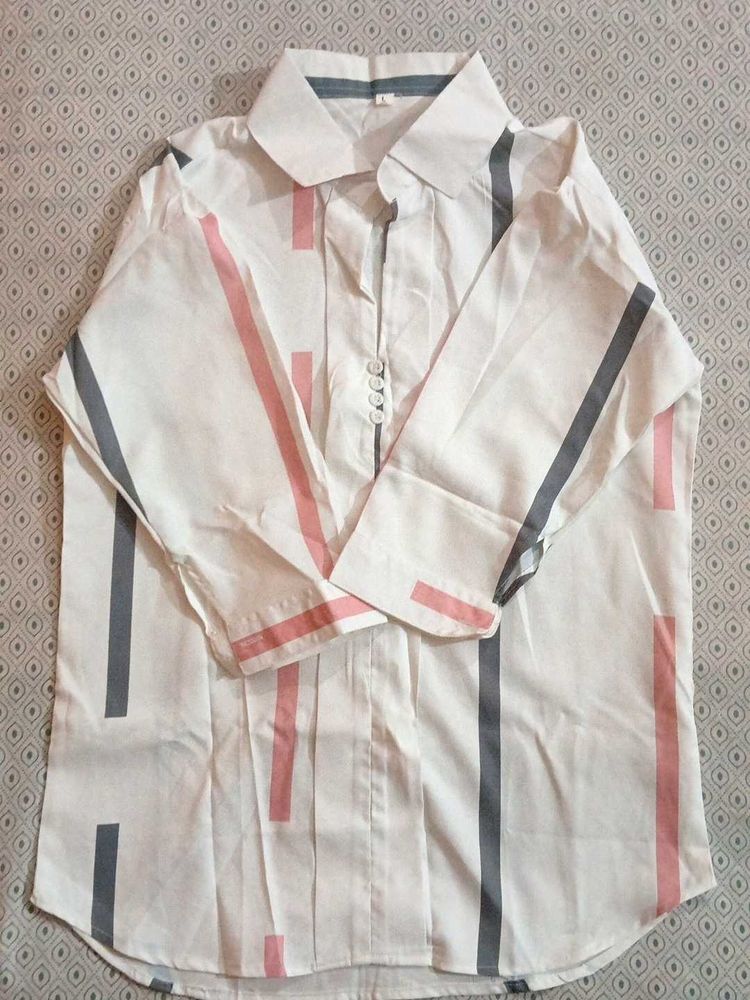 Chic Striped Button-Up Top