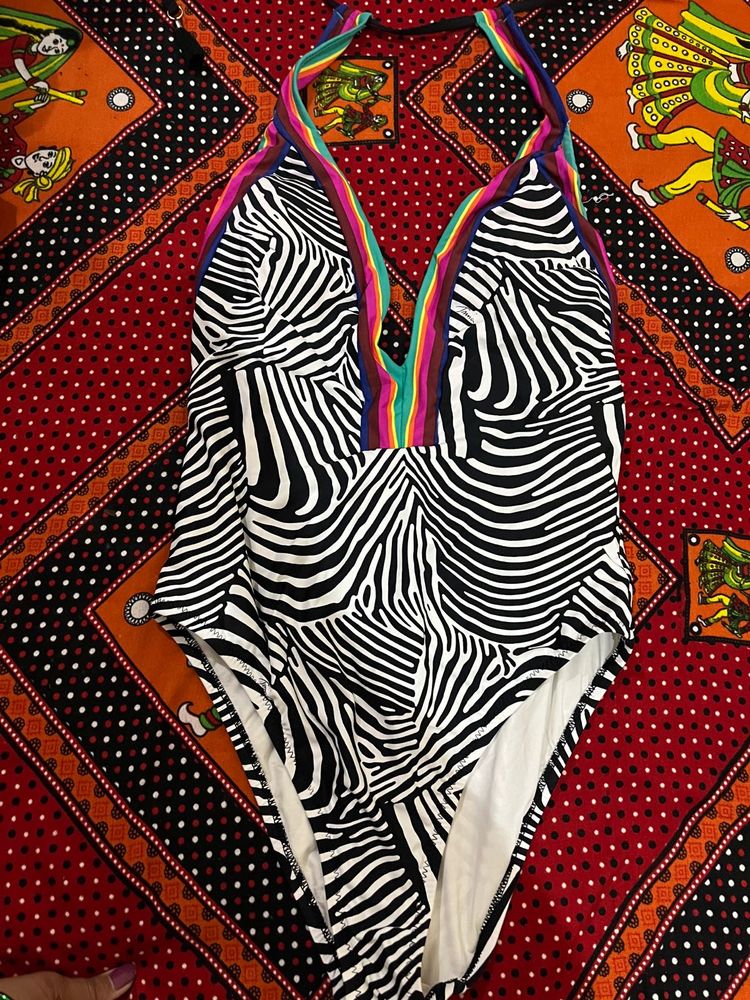 Zebra Print One-Piece Swimsuit