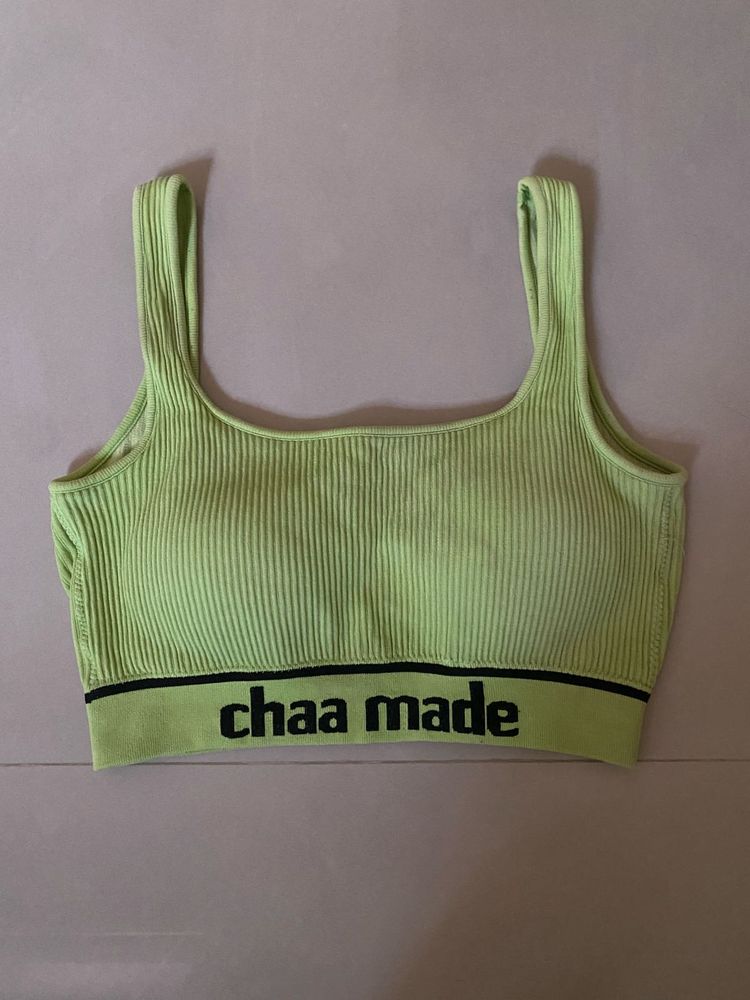 Lime Green Ribbed Sports Bra