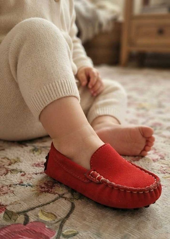 Cute Red Baby Moccasins