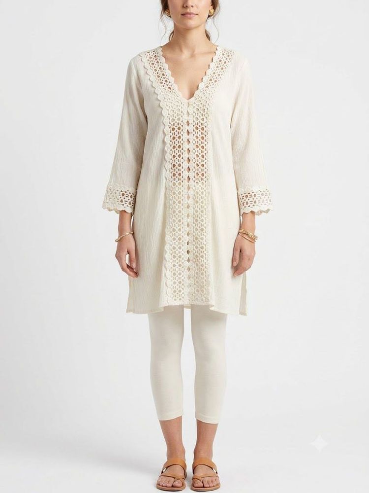 Boho White Cotton Kurta