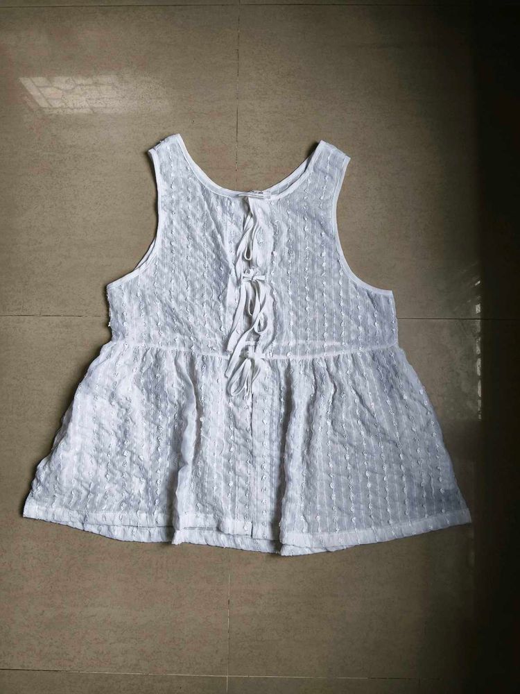 Elegant White Ruffled top