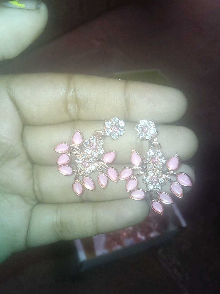 Stunning Pink Stone Earrings