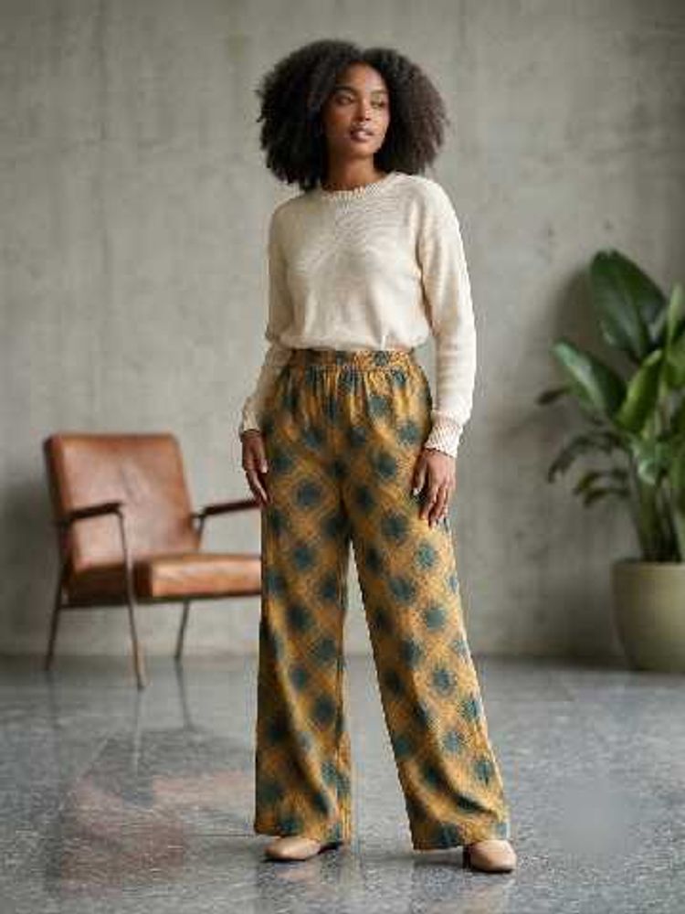 Stylish Wide-Leg Printed Pants