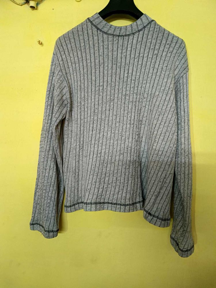Ribbed Mock Neck Long Sleeve Top