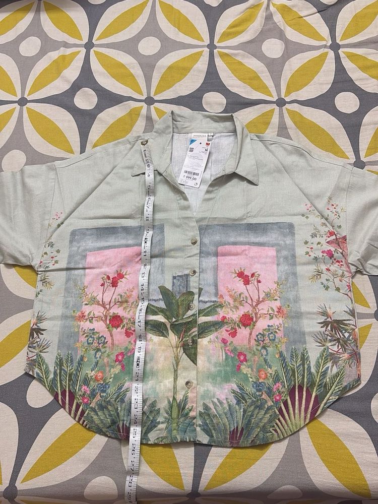 Botanical Print Button-Down Shirt