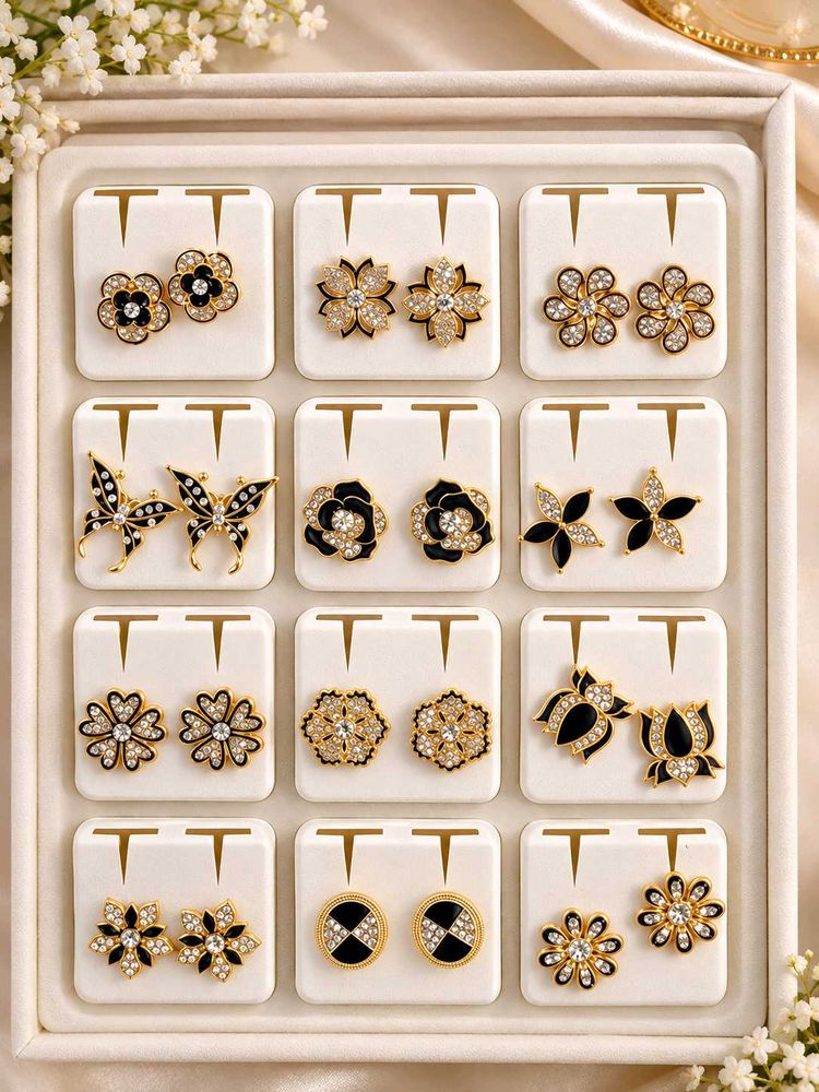 Premium A.D work with golden finish earrings...
