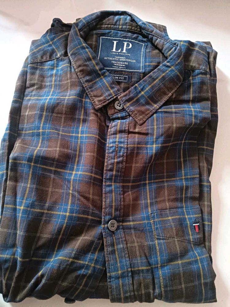 Louis Philippe Checked Slim Fit Shirt(new)