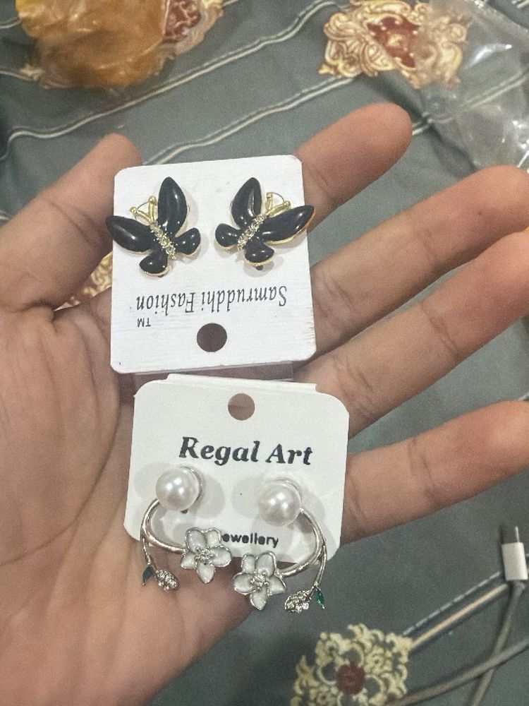 Elegant Butterfly &amp; Pearl Earrings Set(combo)
