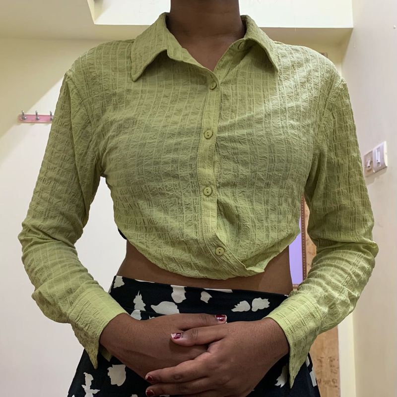 Ginger by Lifestyle Lime Green Crop Shirt