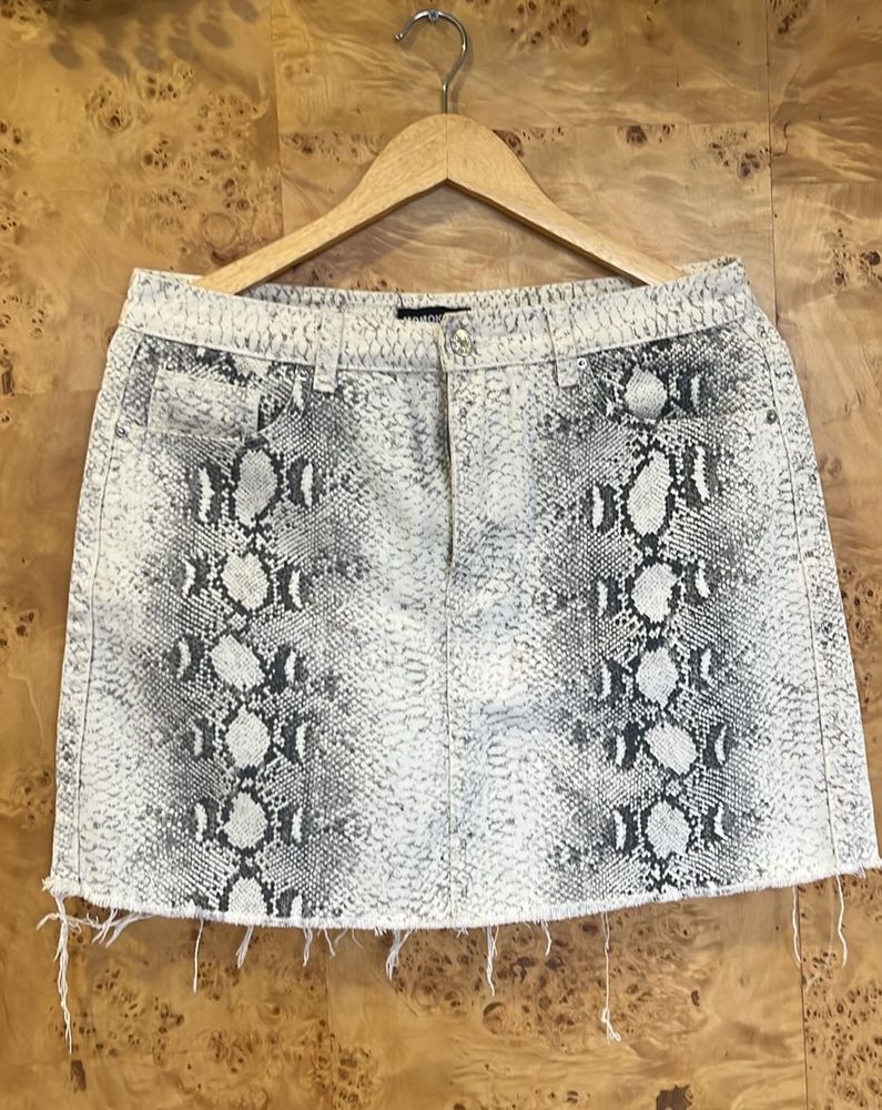 Snake Skin Print Mini Skirt