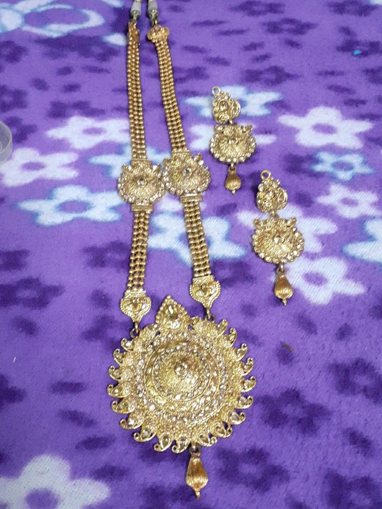Elegant Party Accessories Long Neclace With Earrin