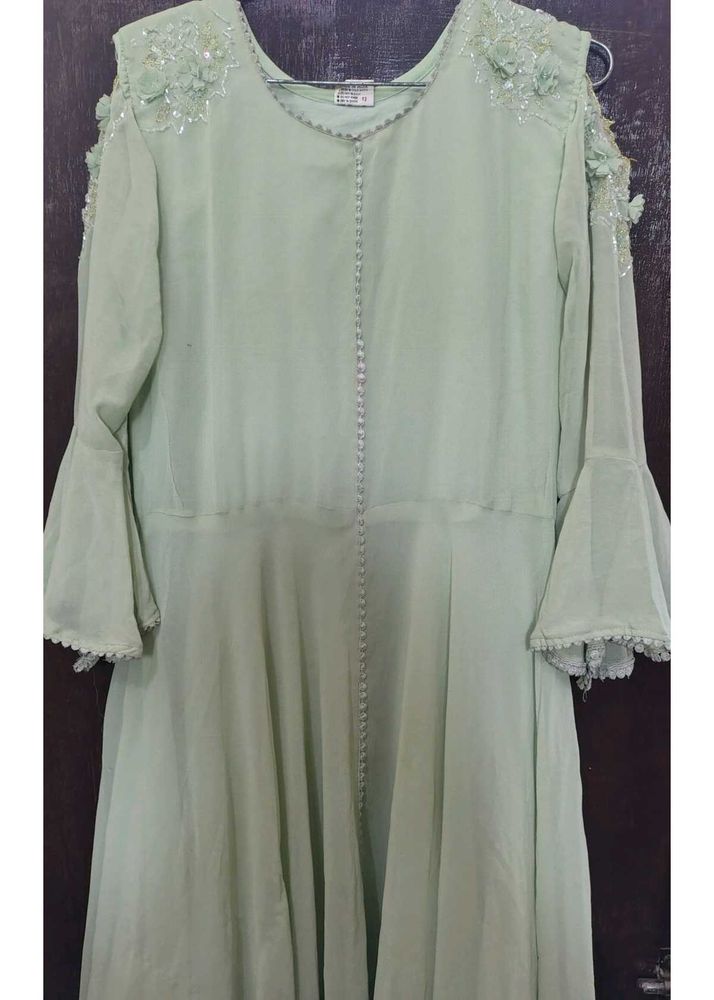 Simple and Sober Mint Green full Gher Anarkali