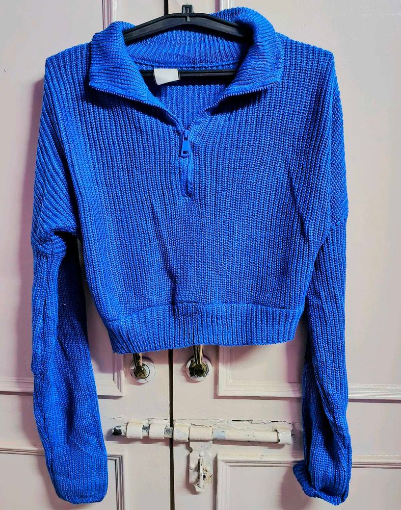 Blue Knit Pullover