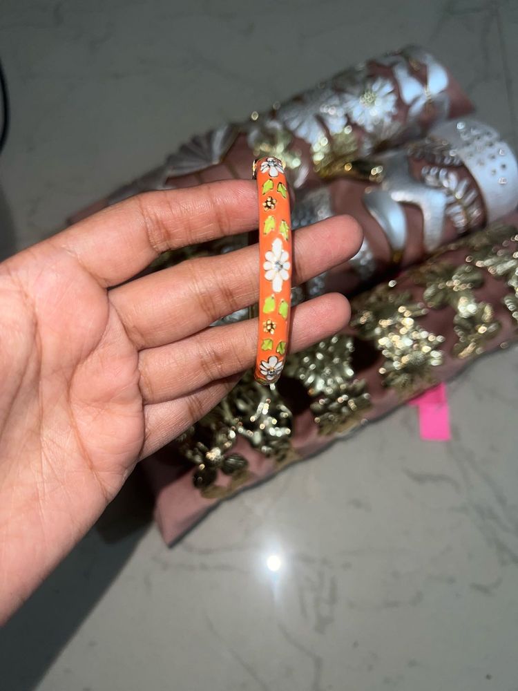 Orange Floral Bangle