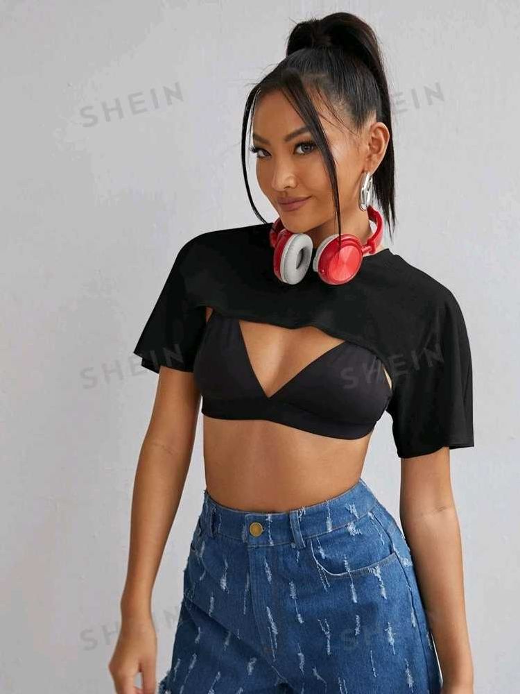 Shein Black Cropped Top