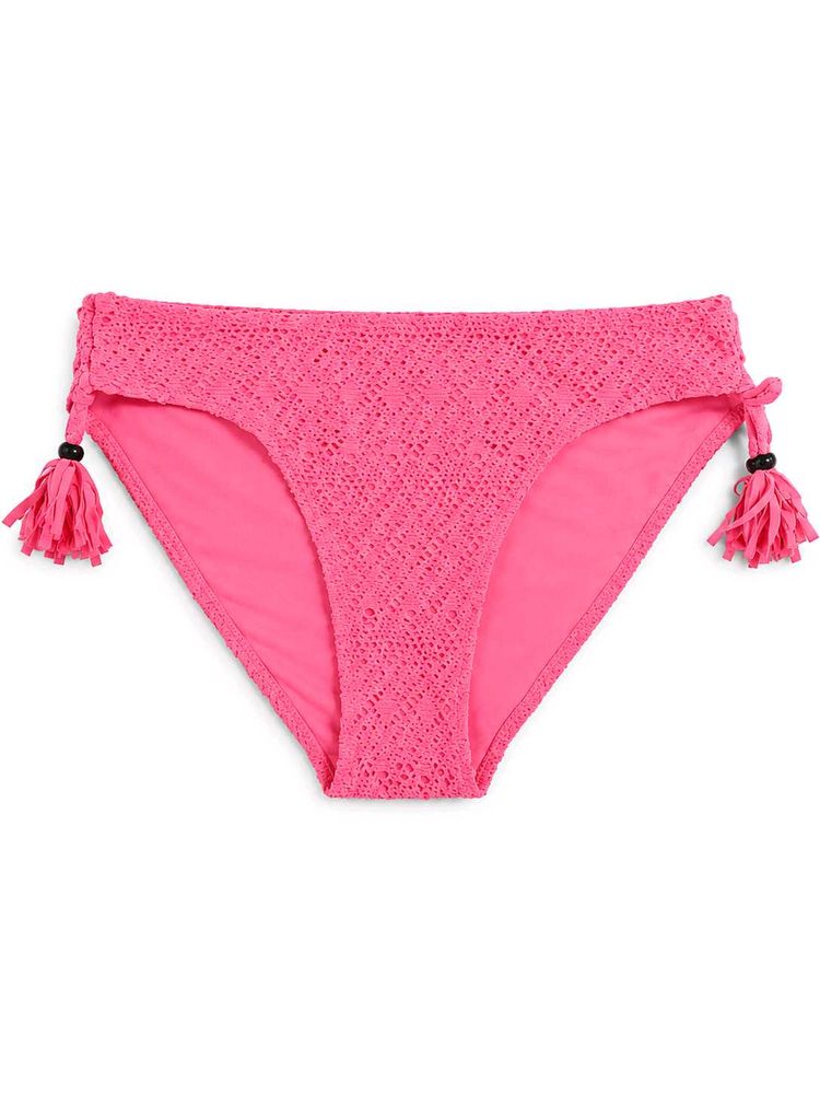 Hot Pink Crochet Tassel Bikini Bottom