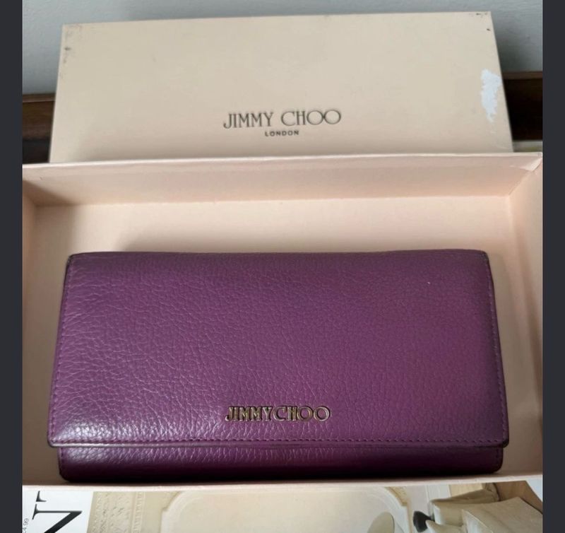 Jimmy Choo Purple Leather Wallet