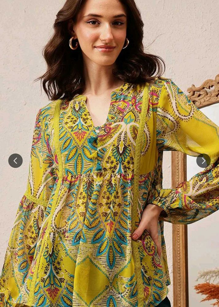 Stylish Green Printed Top