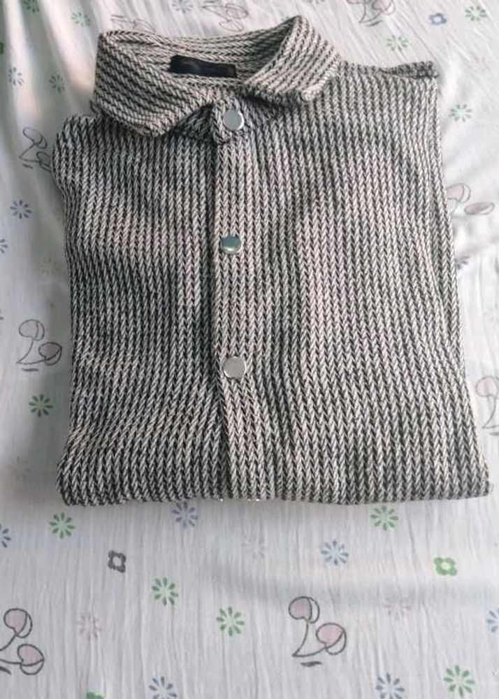 Stylish Striped Button-Up Blouse