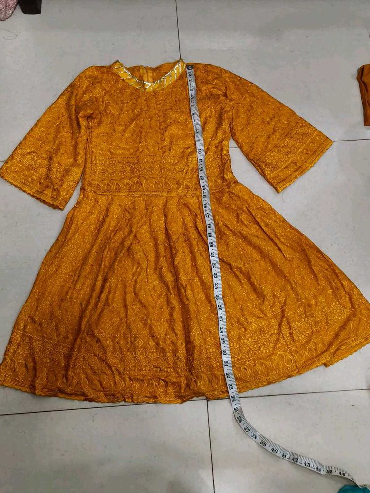 Embroidered Yellow Kurta