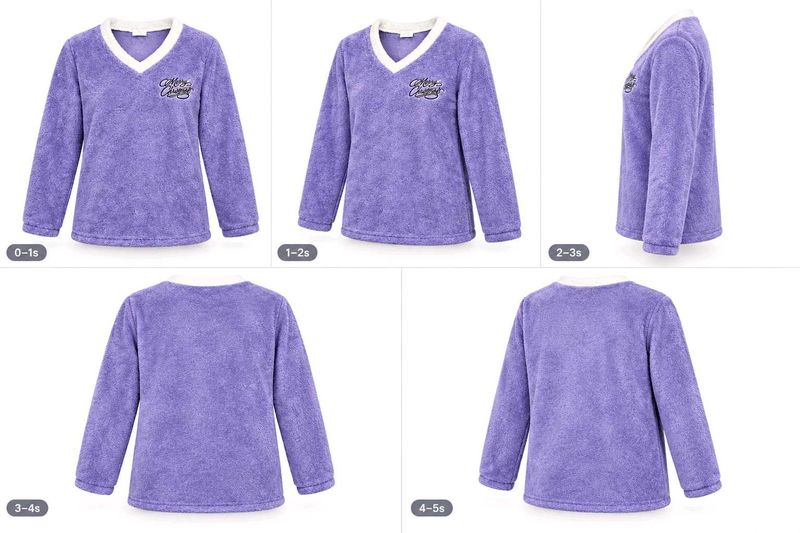 Cozy Purple V-Neck Fleece Top
