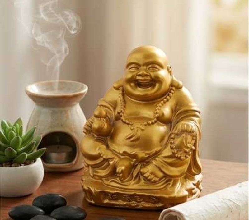 Golden Laughing Buddha Statue