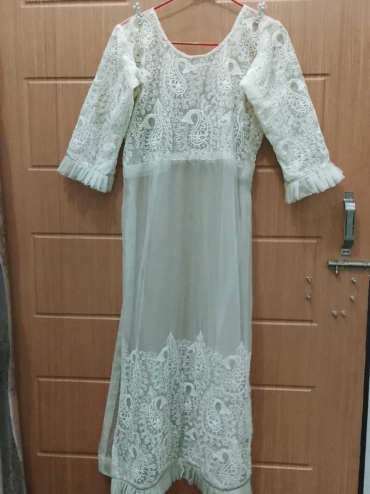 White Chikenkari Kurti