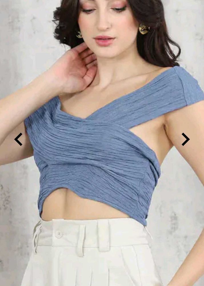 Stylish Blue Crop Top