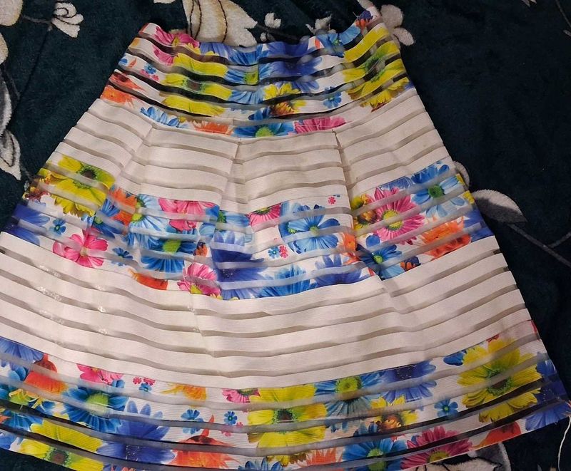 Sheer Striped Mini Skirt