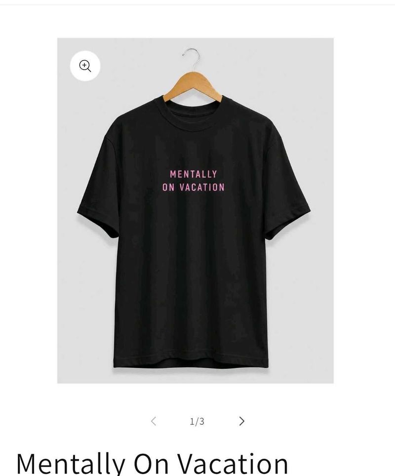 Mentally On Vacation Black T-Shirt