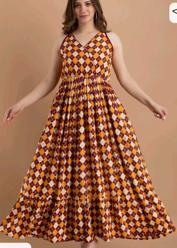 Boho Maxi Dress with Geometric Print size XXL 44