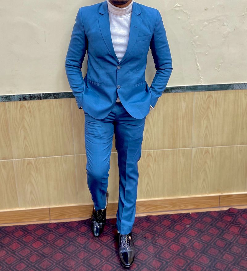 Men’s Bluish Grey Blazer Suit Set