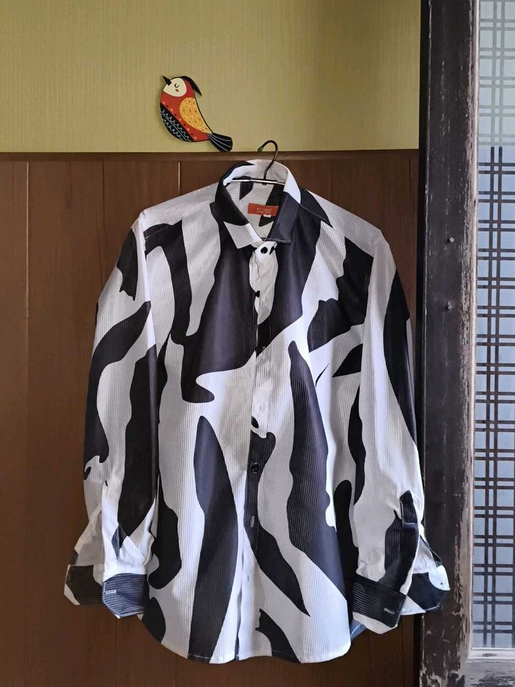 szn mixed fabric shirt