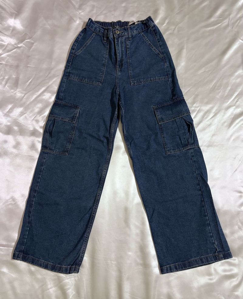 Zudio Blue Denim Cargo Jeans