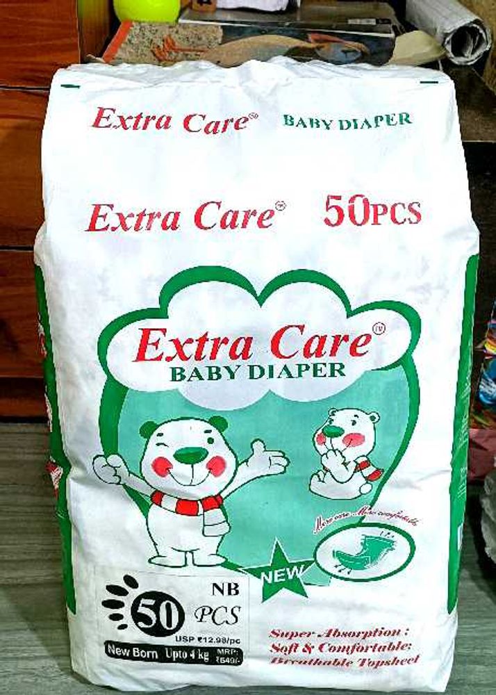 Extra Care Baby Diapers SIZE Nb- 50 Pcs