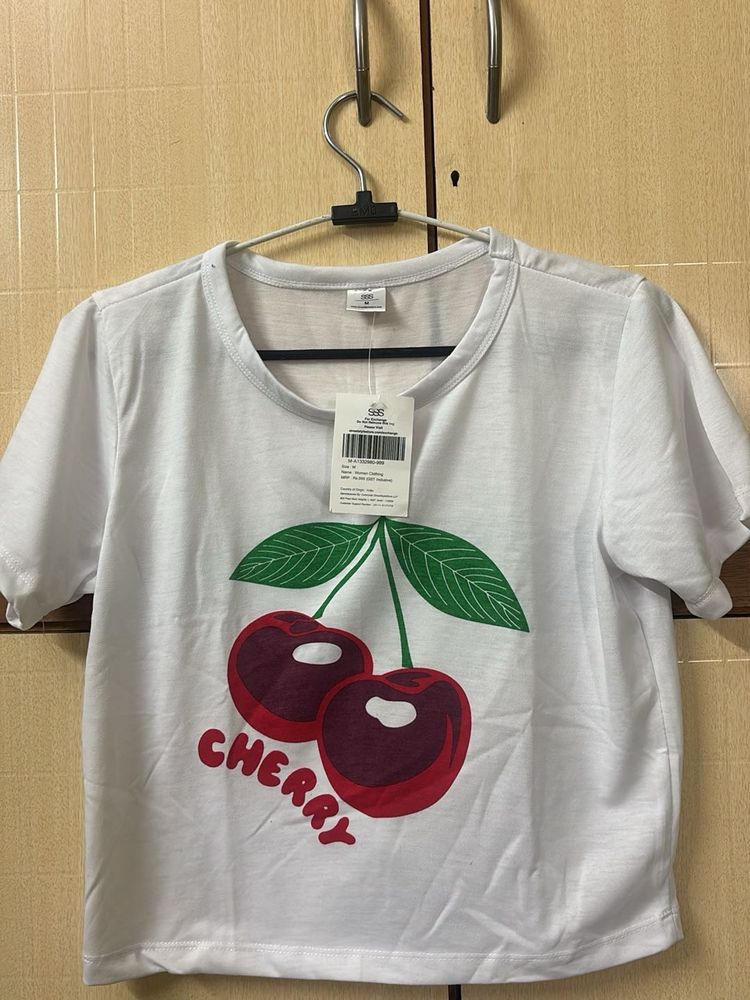 White Cherry Graphic T-Shirt