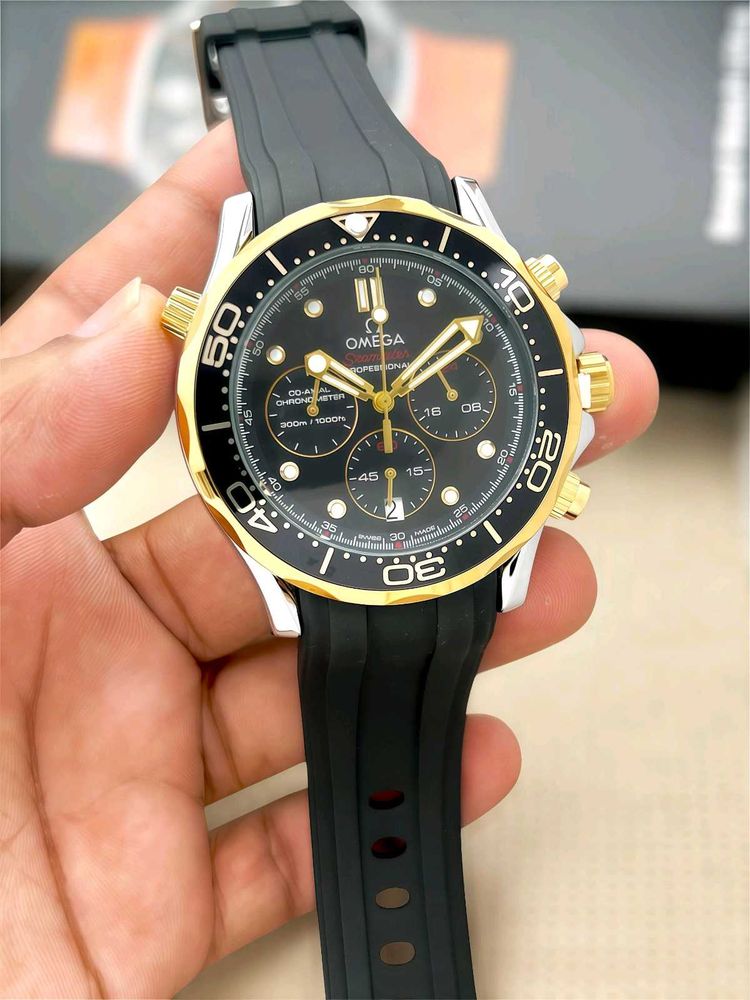 Omega✅Men’s watch All crono wrkng Silicon belt