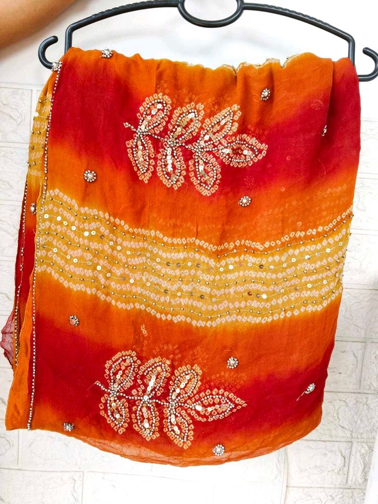 Embellished Bandhani Saree